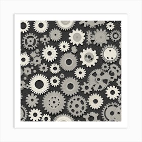 Gears Seamless Pattern 1 Art Print