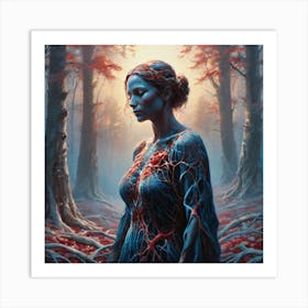 Woman In The Woods 42 Art Print