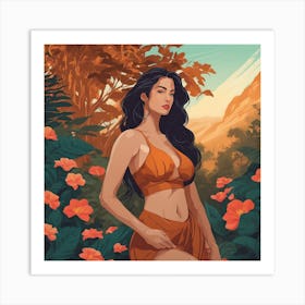 Self Love Concept Woman in the Nature Art Print