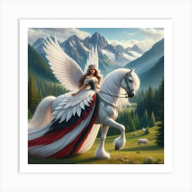 Angel On A White Horse Art Print