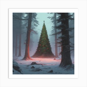 Christmas Tree In The Forest 113 Art Print