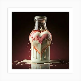 Firefly Heart Shaped Milk Bottle Dripping With Liquid Love 51190 (2) Art Print