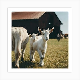 Goats On A Farm 2 Art Print