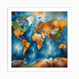 World Map 58 Art Print