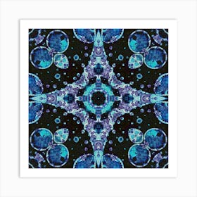 Pattern Texture Of Blue Bubbles And Spots 1 Art Print