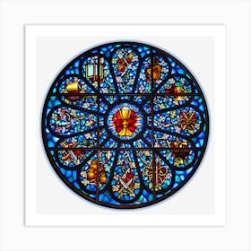 Stained Glass Rose Window Eucharist All Saints Art Print