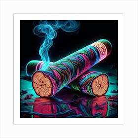 Neon Cigars Art Print