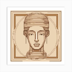 Symmetry And Balance A Symmetrical Face With Clean Lines, picocell art, face art, filling emotional ,make though full Art Print