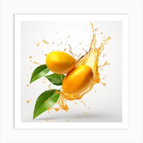 Oranges Splashing Water Art Print