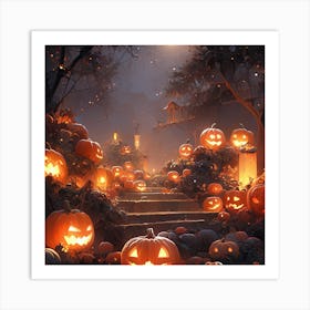 Halloween Pumpkins Art Print