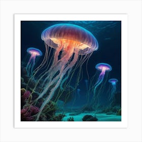 Jellyfish Underwater Art Print