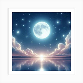 Moon And Clouds 1 Art Print