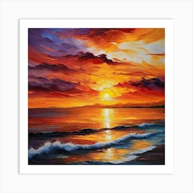 Sunset On The Beach 140 Art Print