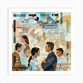 Illustration Of A Group Of People Art Print