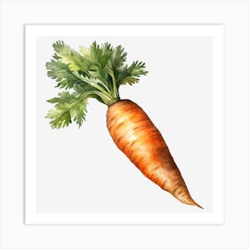 Carrot Isolated On Black Art Print