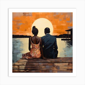 Sunset On The Dock 8 Art Print