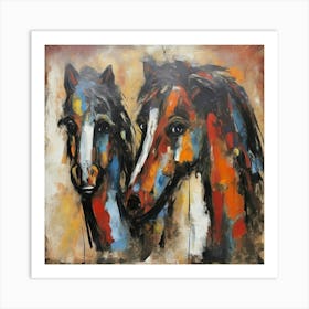 Pair of ponies Art Print