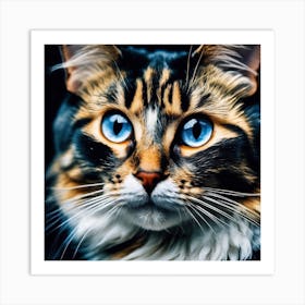 Cat With Blue Eyes Art Print