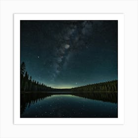 Milky Reflected In A Lake Art Print