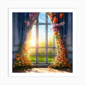 Window With Flowers 2 Art Print