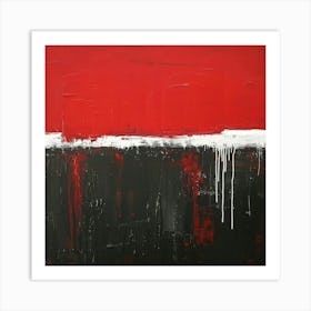 Abstract Red Black White Art Print