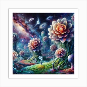 Flowers In Space Art Print