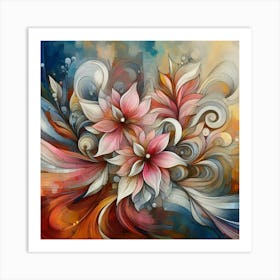 Abstract Flower Painting 11 Art Print