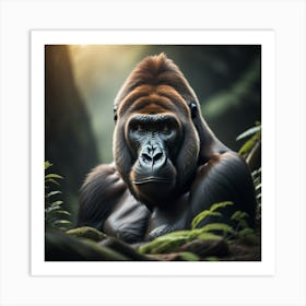 Gorilla In The Forest Art Print