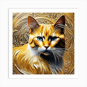 Golden Cat 7 Art Print