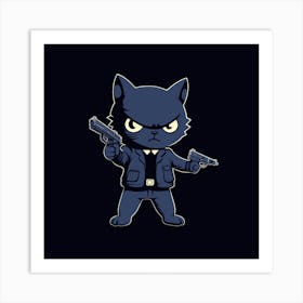 Cat With Guns Art Print