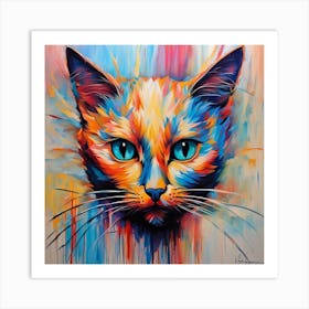 Colorful Cat Art Print