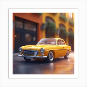 Yellow Car On The Street Art Print