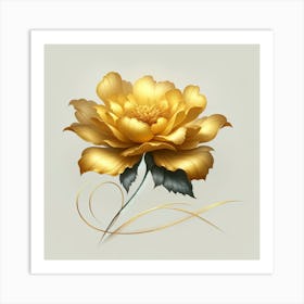 Golden Peony Art Print