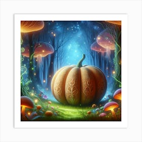 Pumpkin In The Forest Art Print