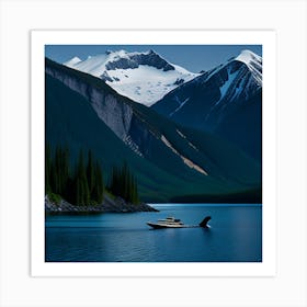 Boat On A Lake Art Print