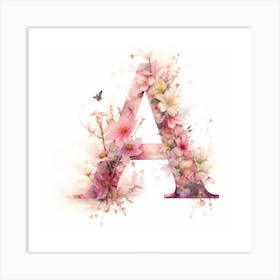 Floral Letter A Art Print