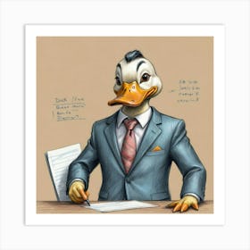 Duck In Business Suit 1 Art Print