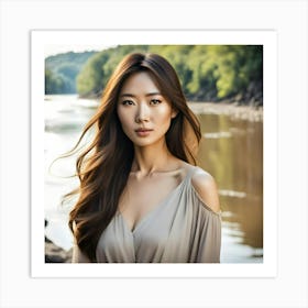 Attractive Asian Lady Art Print