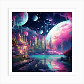 Psychedelic City Art Print