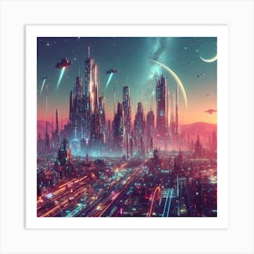 Futuristic City 72 Art Print