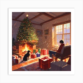 Christmas In The Living Room 14 Art Print