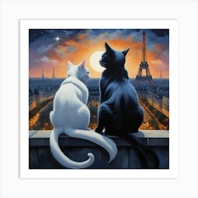 Paris Cats Art Print