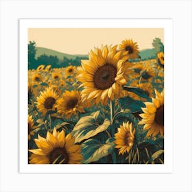 Sunflower Field Art Print