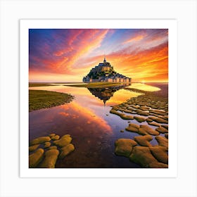 Majestic Serenity of Mont-Saint-Michel 1 Art Print