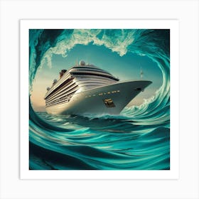 Cruise Ship In The Ocean 3 Art Print