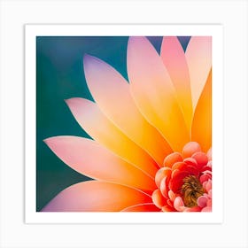 Peach Gerbera Flower Canvas Print Art Print