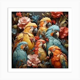 Exotic Birds Art Print 0 Art Print