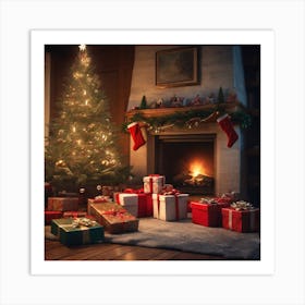 Christmas Tree With Presents 38 Art Print