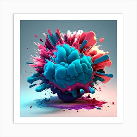 Abstract Brain Splatter Art Print