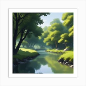 River In The Forest 38 Art Print